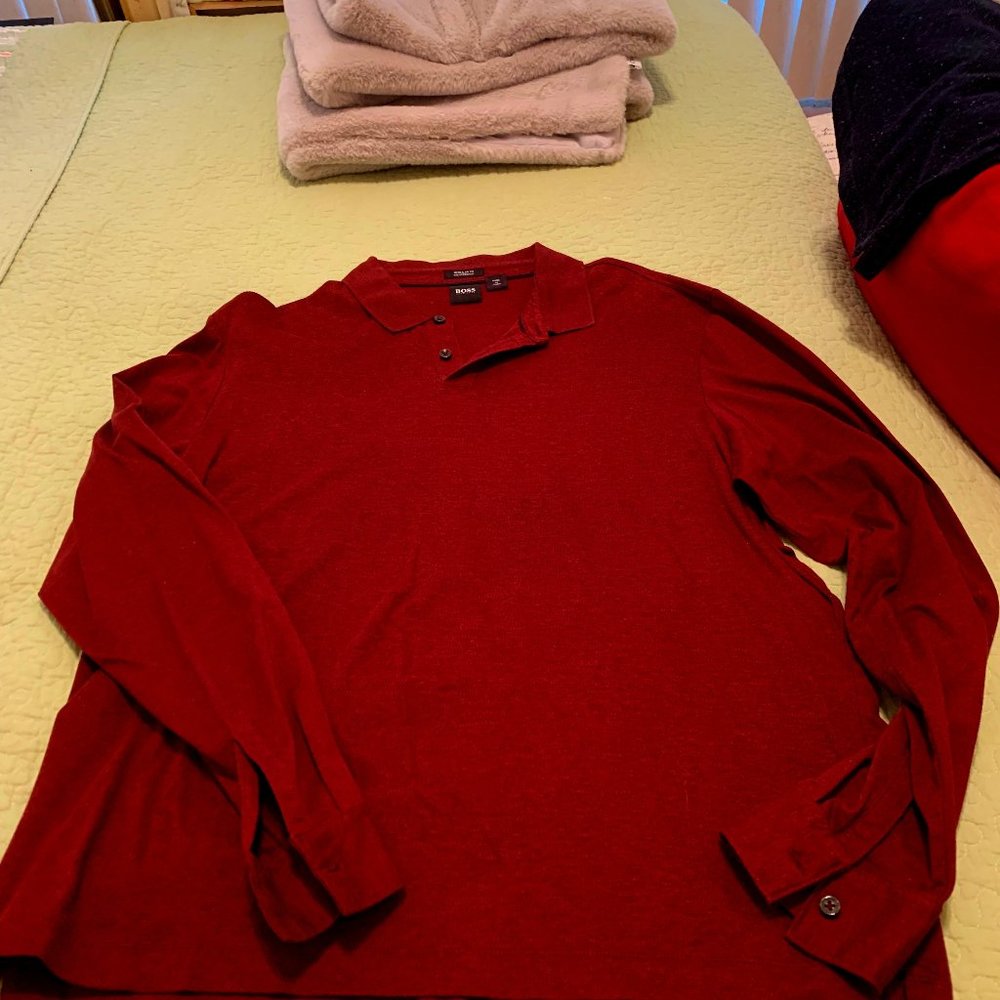 Men's XL Boss long-sleeve polo/henley